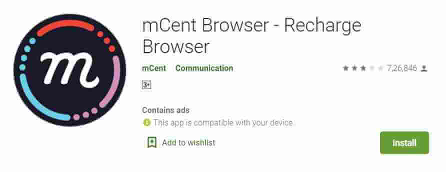 mCent Browser App