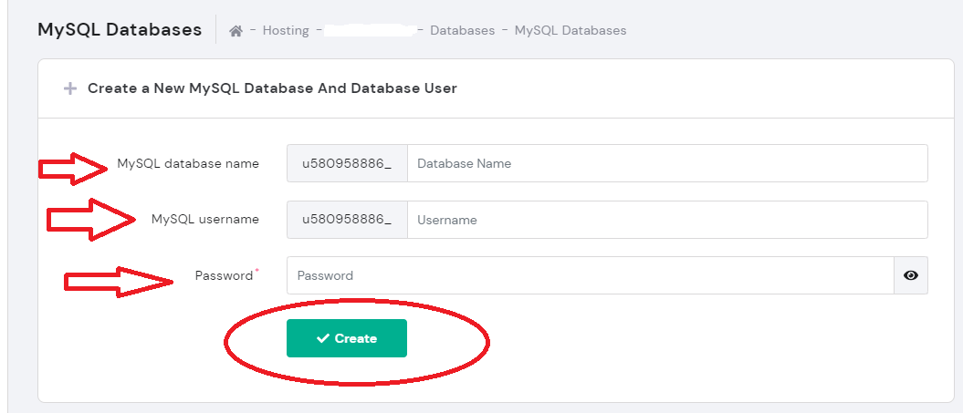 mysql database create2