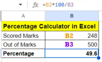 Percentage Calculator in Excel